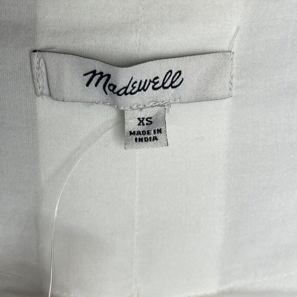 MADEWELL Mini Shirtdress Women XS White V-Neck NEW Shift Dress Pockets NP093 - Picture 13 of 16